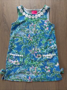 Lilly Pulitzer Blue, Green & Pink Tropical Shift Dress